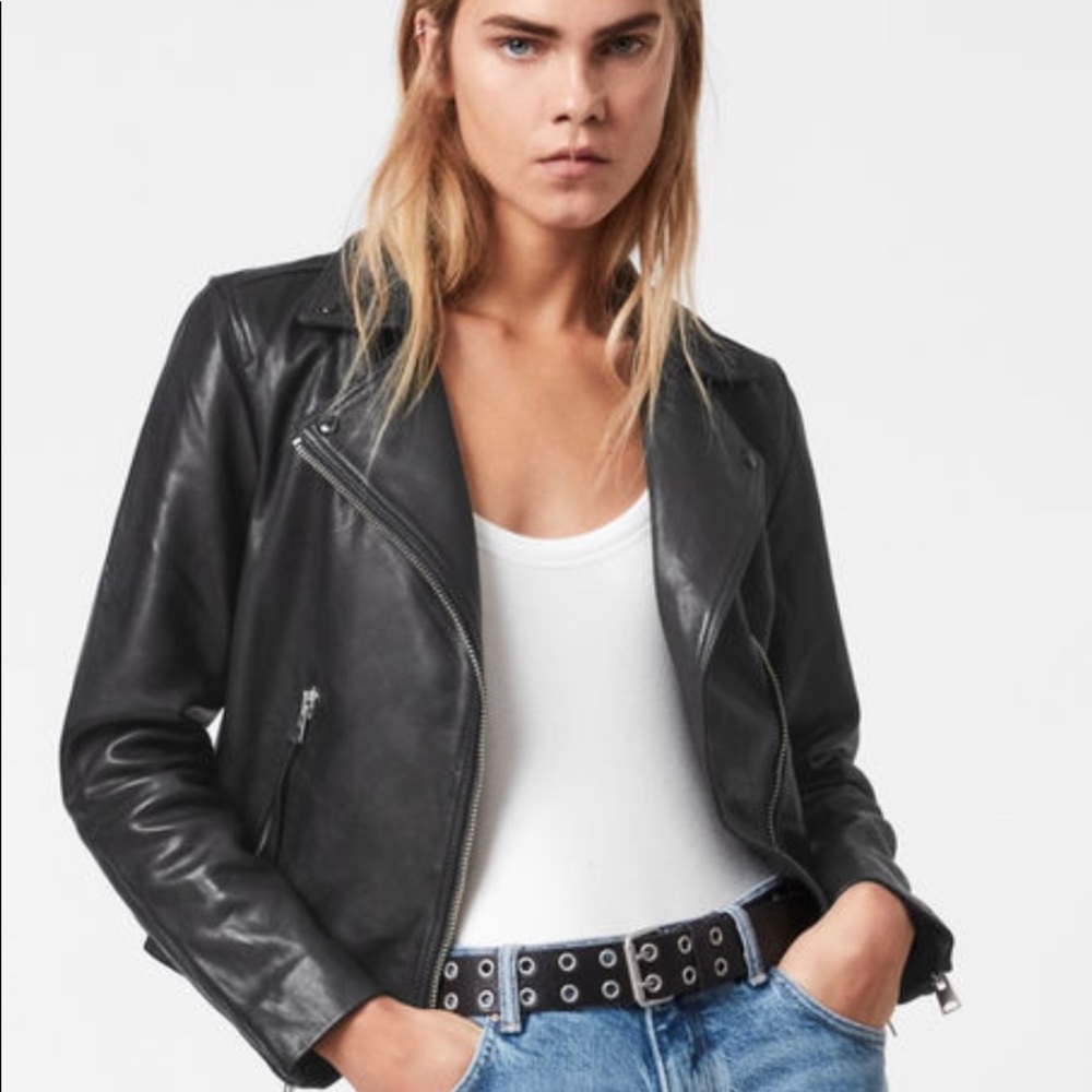 All Saints leather jacket Sz 2